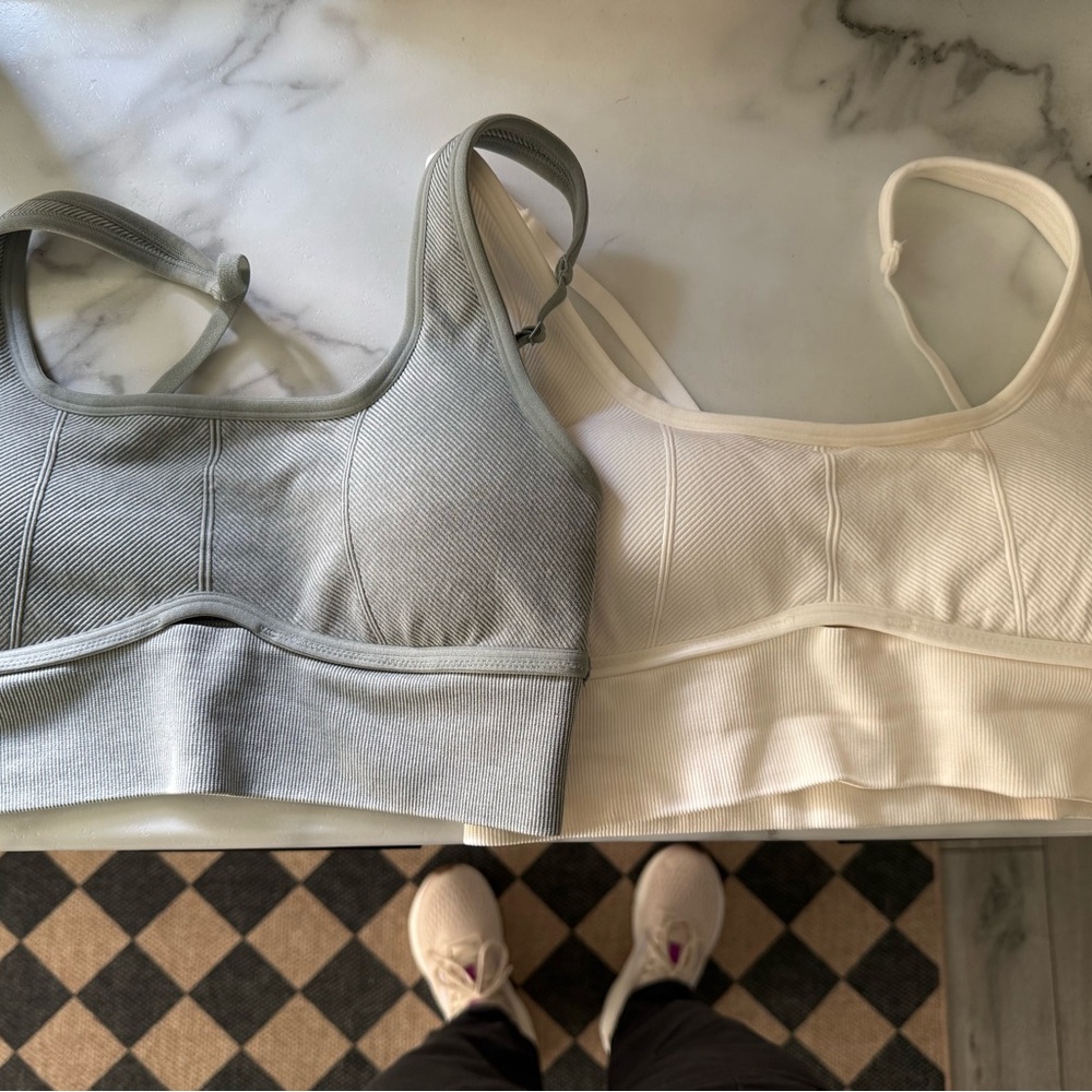Women's Brand New Sage and Cream Sports Bras